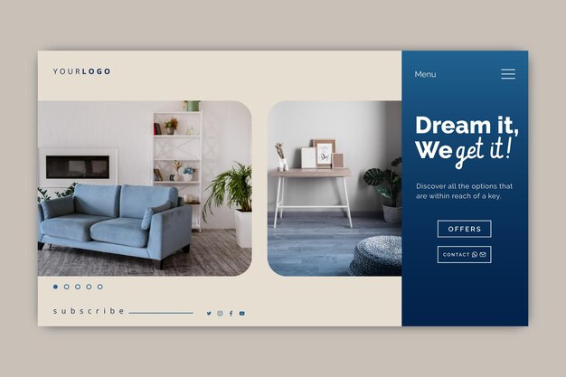 Real estate landing page template