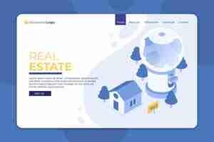 Free vector real estate landing page