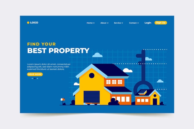 Free vector real estate landing page