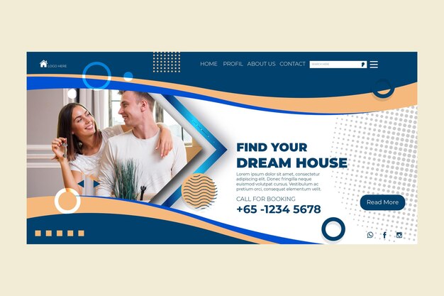 Free vector real estate landing page