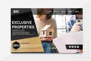 Free vector real estate landing page