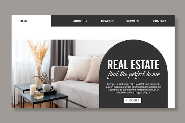 Free vector real estate landing page