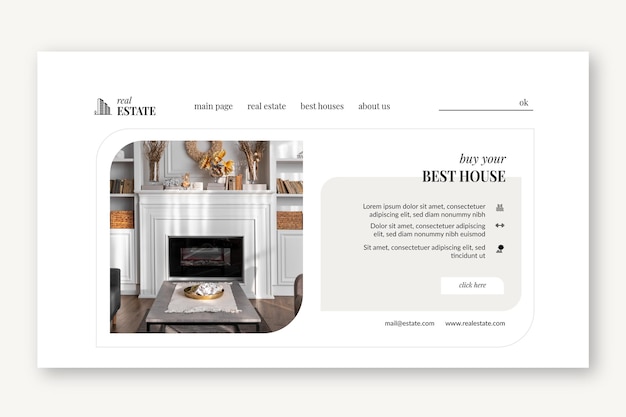 Free vector real estate landing page