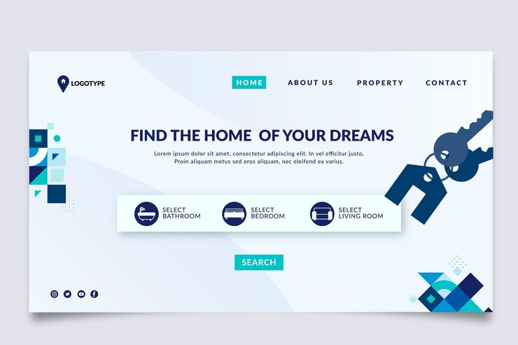Free Vector real estate landing page