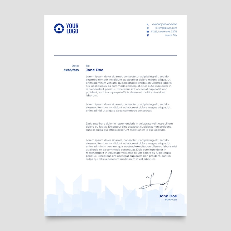 Free Vector real estate letterhead template design