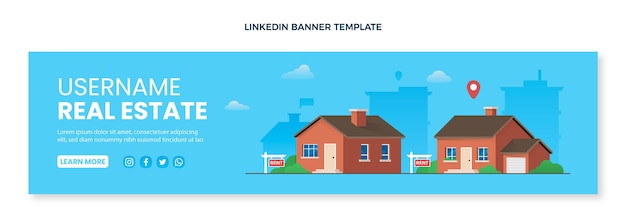 Free vector real estate linkedin banner