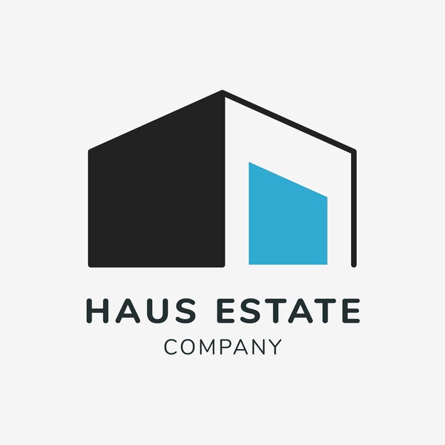 부동산 로고, 브랜딩 디자인 벡터, haus 부동산 회사 텍스트를 위한 비즈니스 템플릿