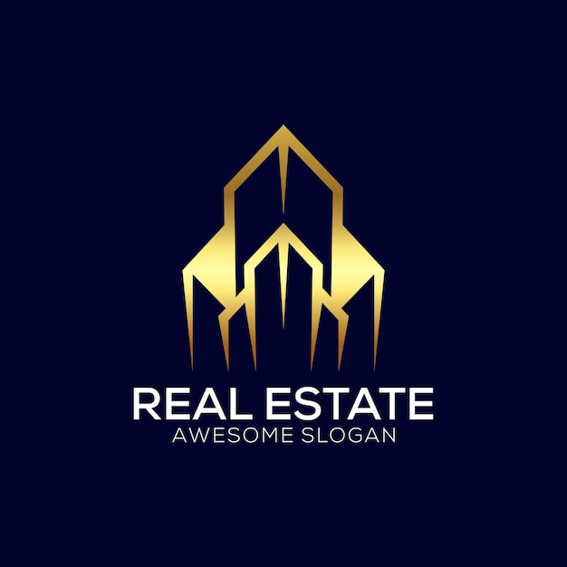 Real estate logo design luxury line art