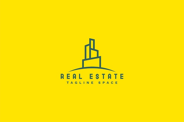 Free vector real estate logo with township building design