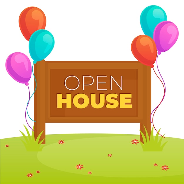 Free vector real estate open house sign design