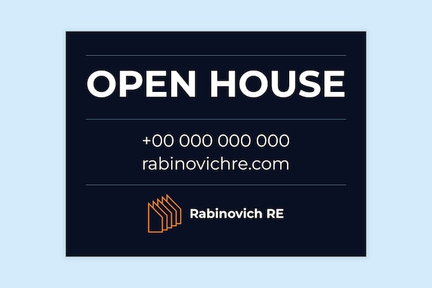 Real estate open house yard sign