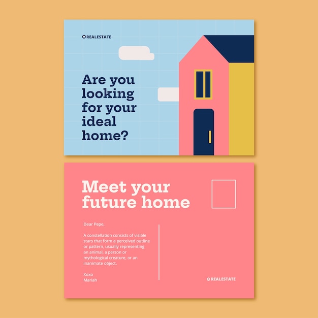 Real estate postcard design template