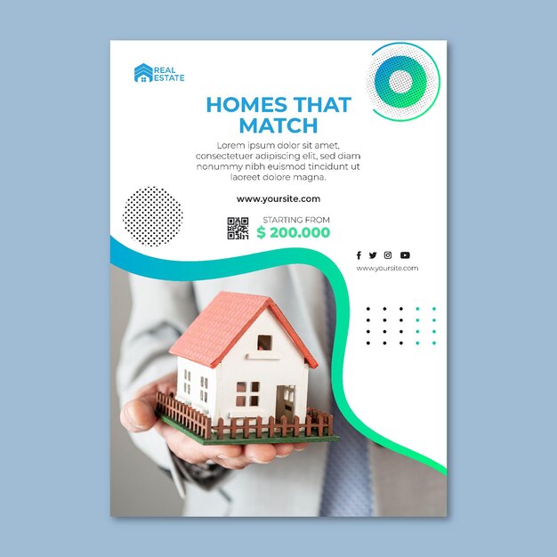 Real estate poster template