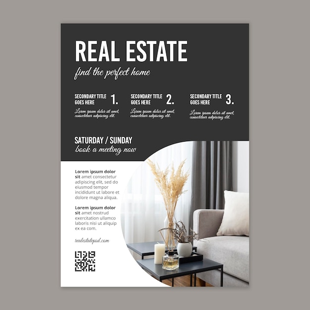 Free vector real estate poster template