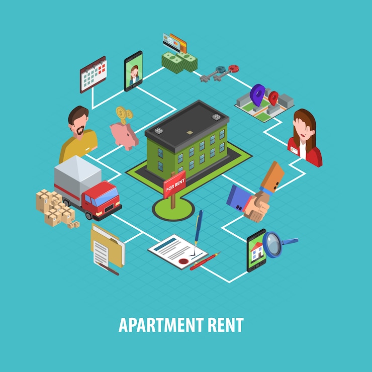 Free Vector real estate rent concept
