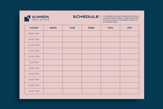 Real estate schedule design