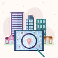 Free vector real estate searching illustrated design