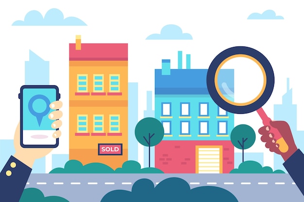 Free vector real estate searching illustrated