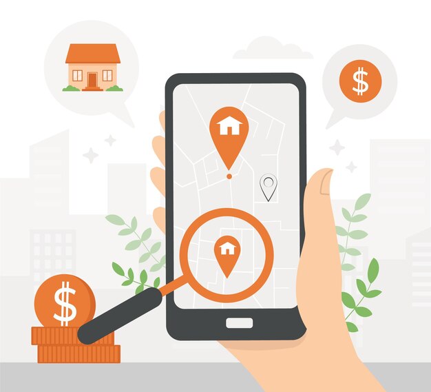 Real estate searching on smart phone