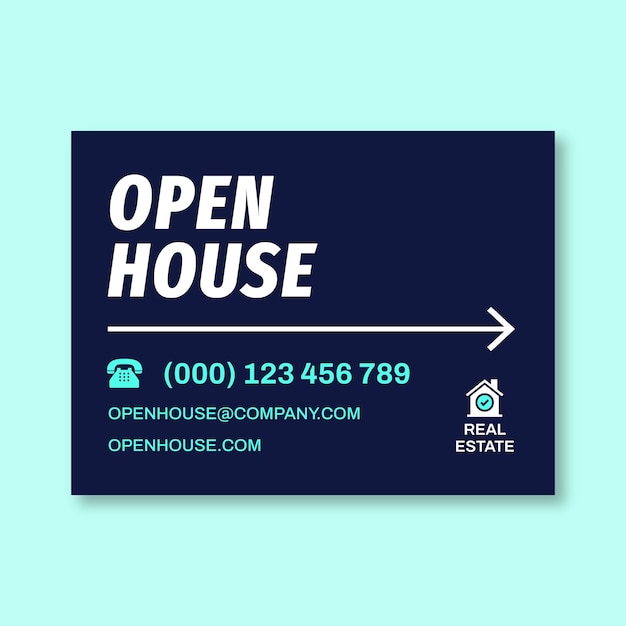 Real estate sign template design