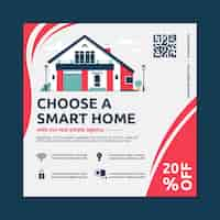 Free vector real estate square flyer