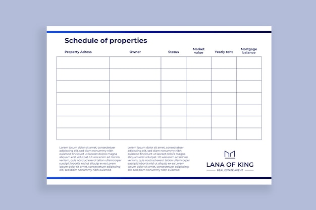 Real estate template design