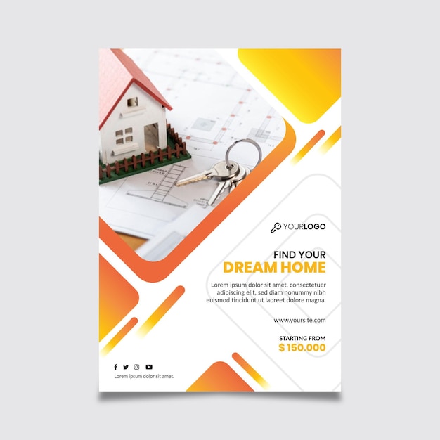 Free vector real estate template poster