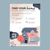 Free vector real estate vertical flyer template