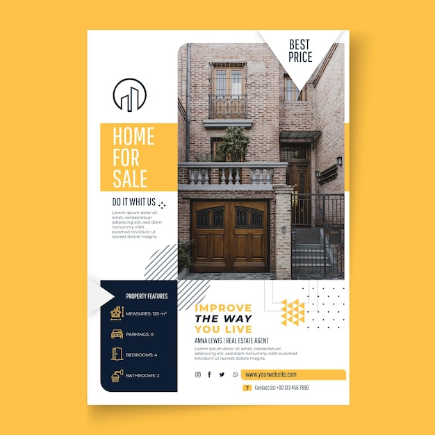 Real estate vertical flyer template