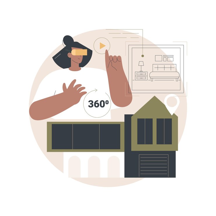 Free Vector real estate virtual tour illustration