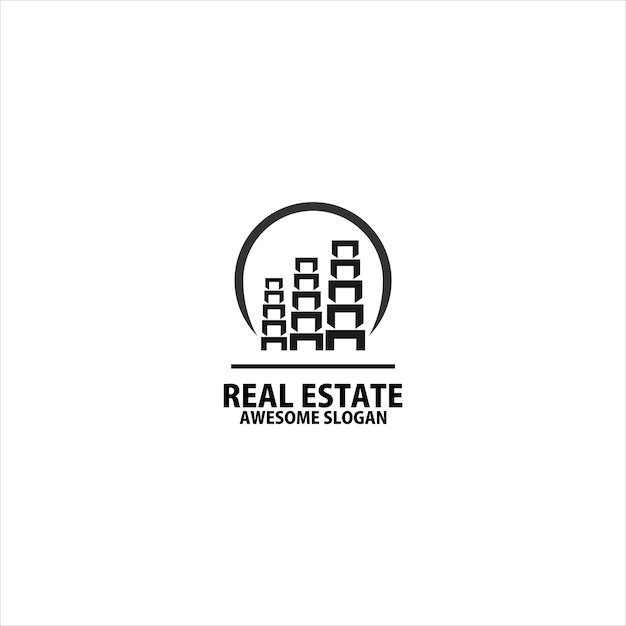 Бесплатное векторное изображение Недвижимость с логотипом круга