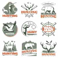 Vettore gratuito insieme di logo di real hunt
