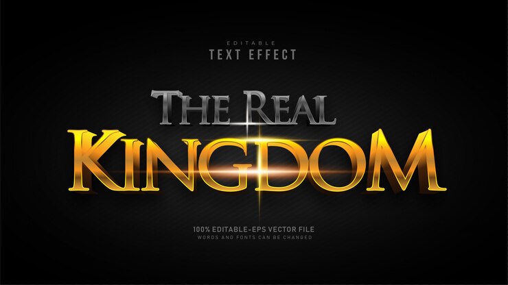 Free Vector the real kingdom text effect