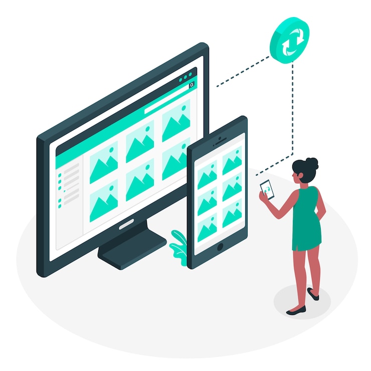 Free Vector real time sync concept illustration