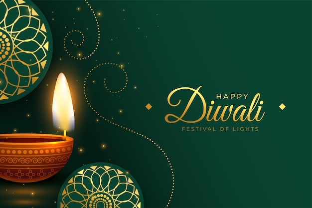 Free vector realisitc diwali celebration background in indian style