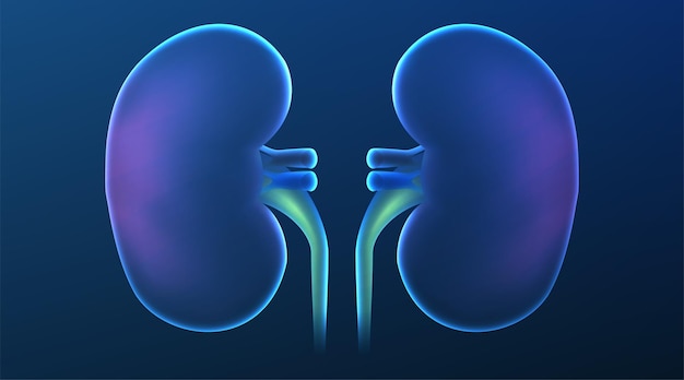 Free vector realist human kidney cross section on scientific background vector illustration