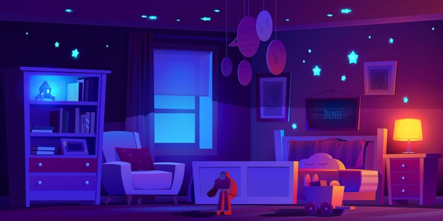 realist illustration of room interior