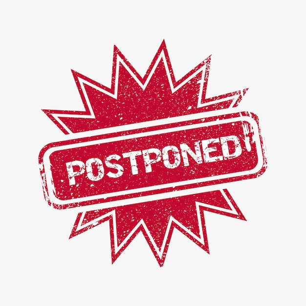 Free vector realist postponed event stamp illustrated