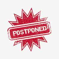 Free vector realist postponed event stamp illustrated