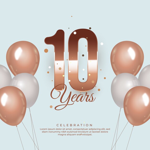 Реалистичная 10-я годовщина или день рождения