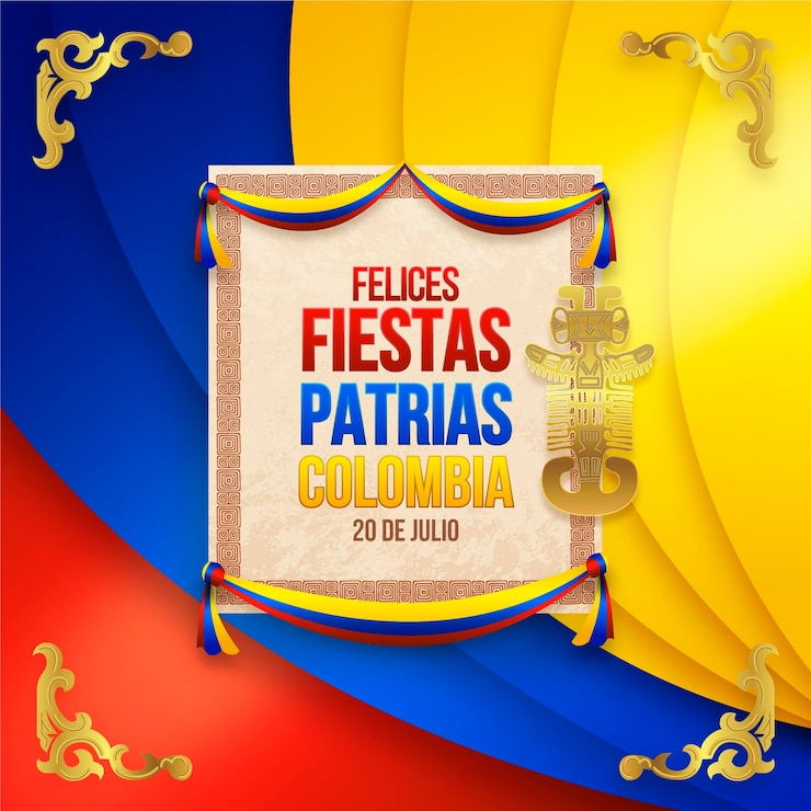 Free Vector realistic 20 de julio - independencia de colombia illustration