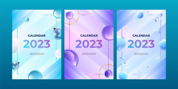 Реалистичная иллюстрация обложки календаря 2023 года