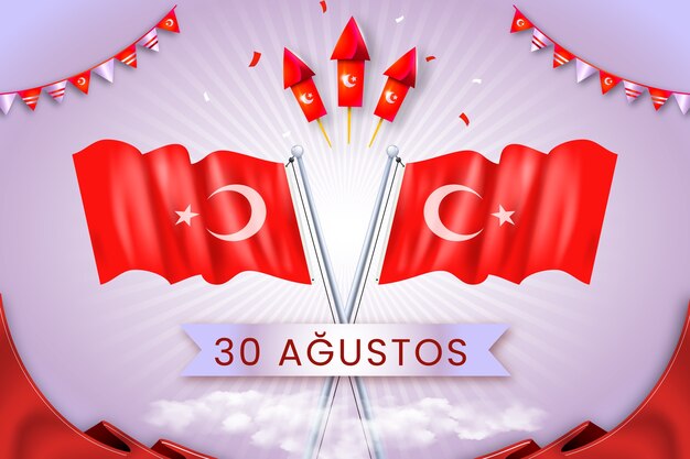 Free vector realistic 30 agustos background