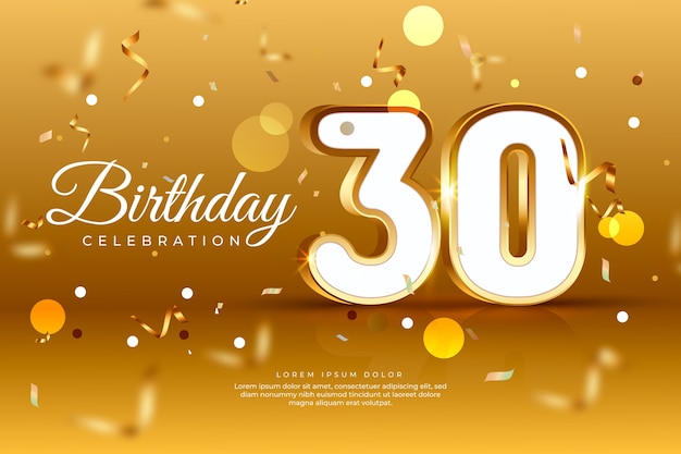 Free vector realistic 30th anniversary or birthday