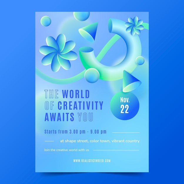 Realistic 3d abstract poster template