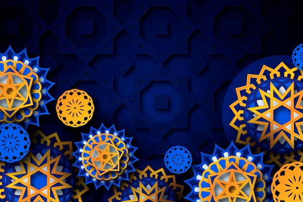 Realistic 3d arabic ornamental background