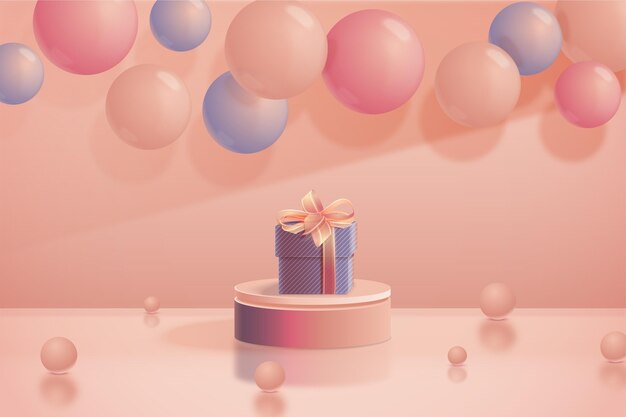 Realistic 3d birthday background