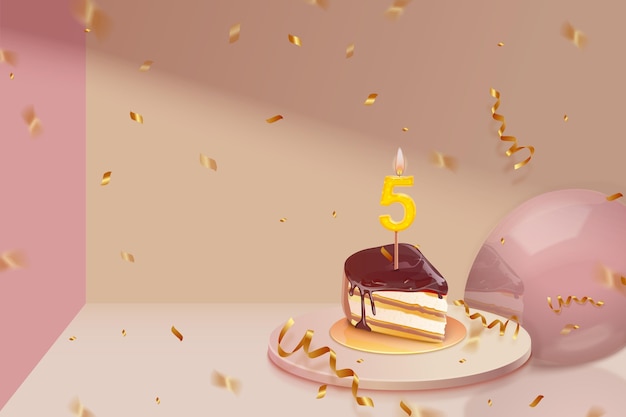 Free vector realistic 3d birthday background