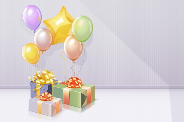 Realistic 3d birthday background