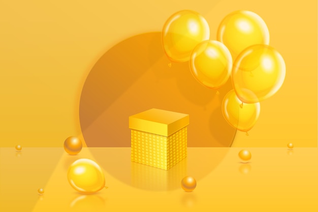 Realistic 3d birthday background